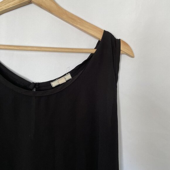 Anthropologie Pleione Black Sleeveless High-Low Hem Blouse L lightweight top - Picture 2 of 9
